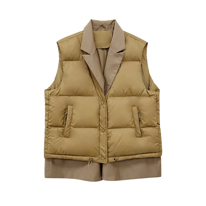 Women Down Vest Casual Loose Winter Warm Sleeveless Khaki Jacket Female Fashion Coat White Duck Waistcoat H981
Women Down Vest Casual Loose Winter Warm Sleeveless Khaki Jacket Female Fashion Coat White Duck Waistcoat H981