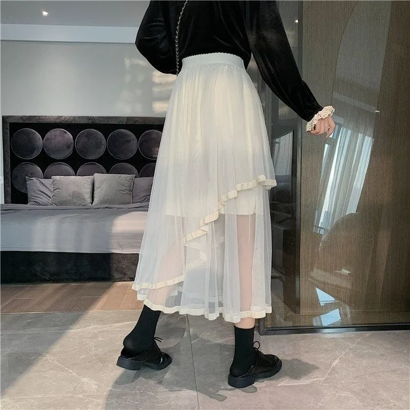 Skirts Women Solid Korean Style Asymmetrical Mesh Fashion Spring Sweet Students Cozy Loose Hipster Casual All-match High Waist
Skirts Women Solid Korean Style Asymmetrical Mesh Fashion Spring Sweet Students Cozy Loose Hipster Casual All-match High Waist