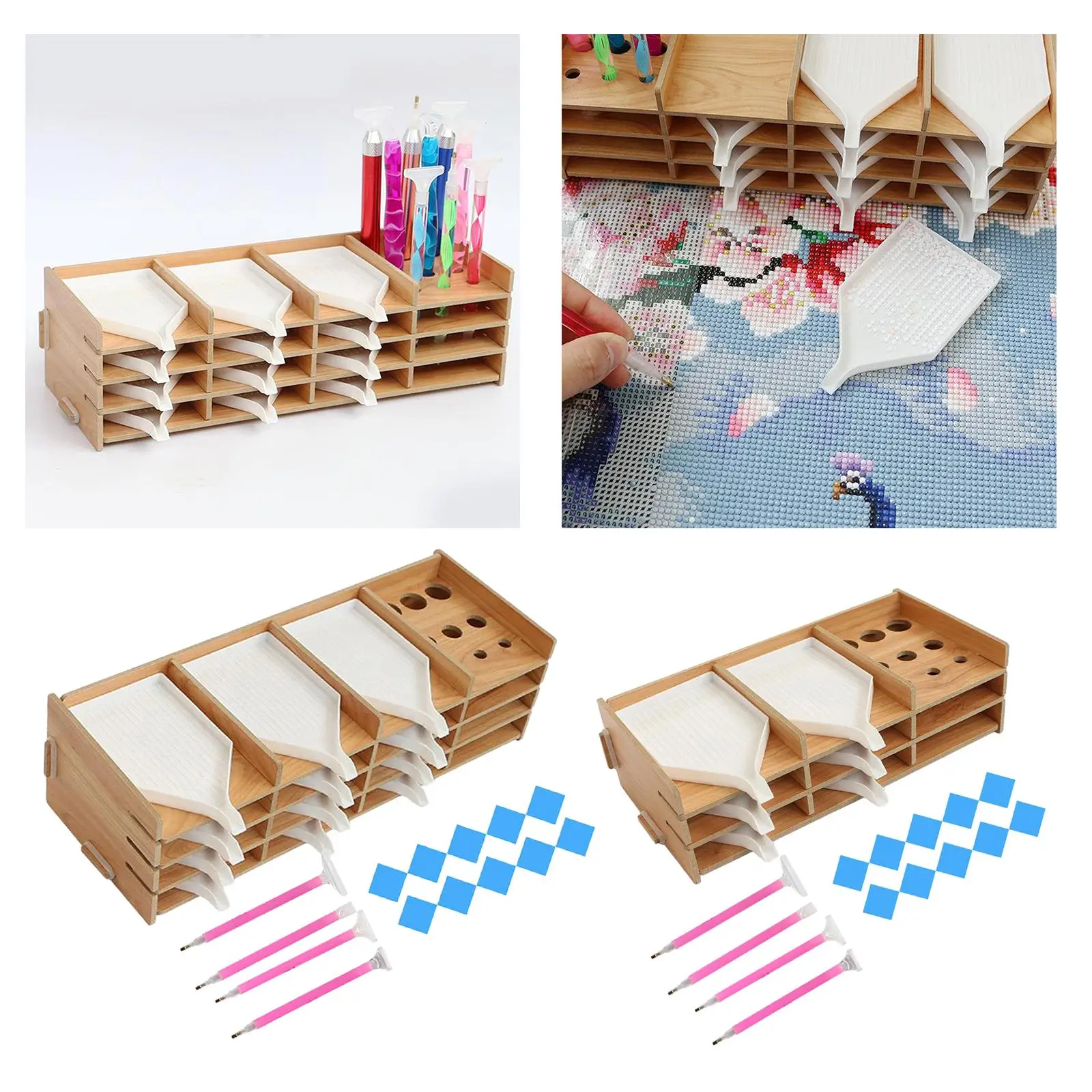 Diamond Painting Tray Organizers Accessories Tools for Adults Wooden Rack Holder for Tray Jar Containers Drill Pens Art Craft
Diamond Painting Tray Organizers Accessories Tools for Adults Wooden Rack Holder for Tray Jar Containers Drill Pens Art Craft
