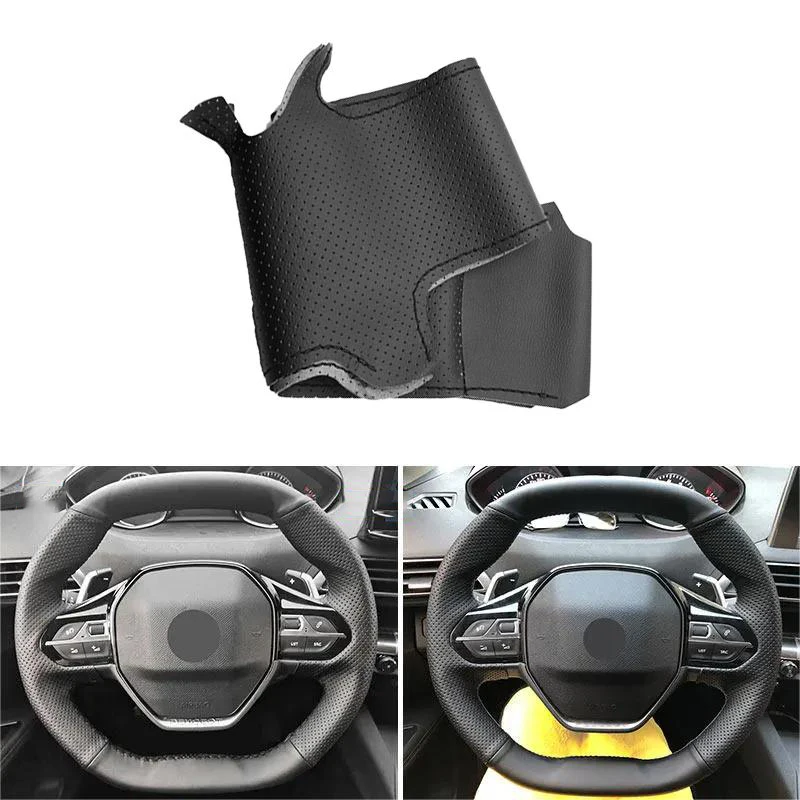 Чехол рулевого колеса для Peugeot 3008, 4008, 2017, 2018, 508, 2019, прошитый вручную, Автомобильный интерьер, черные перфорированные кожаные аксессуары
Чехол рулевого колеса для Peugeot 3008, 4008, 2017, 2018, 508, 2019, прошитый вручную, Автомобильный интерьер, черные перфорированные кожаные аксессуары