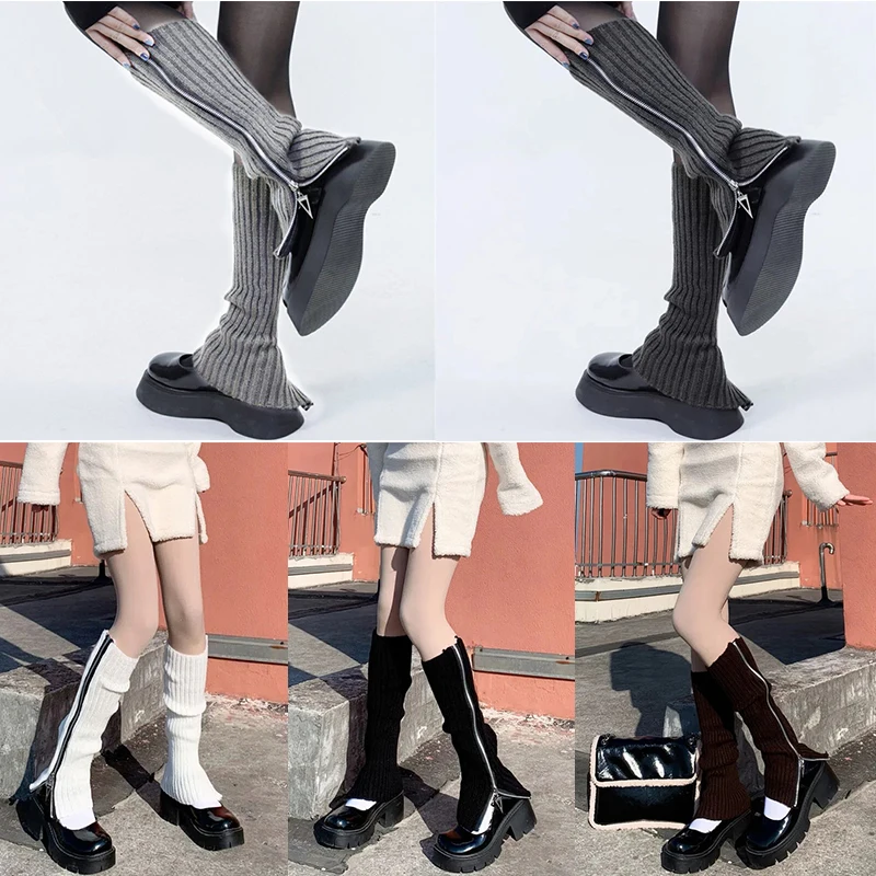 Ribbed Knitted Leg Warmers Women Warm Boot Socks Woolen Foot Cover Side Zipper Leg Warmers Gothic Punk Women Knee High
Ribbed Knitted Leg Warmers Women Warm Boot Socks Woolen Foot Cover Side Zipper Leg Warmers Gothic Punk Women Knee High