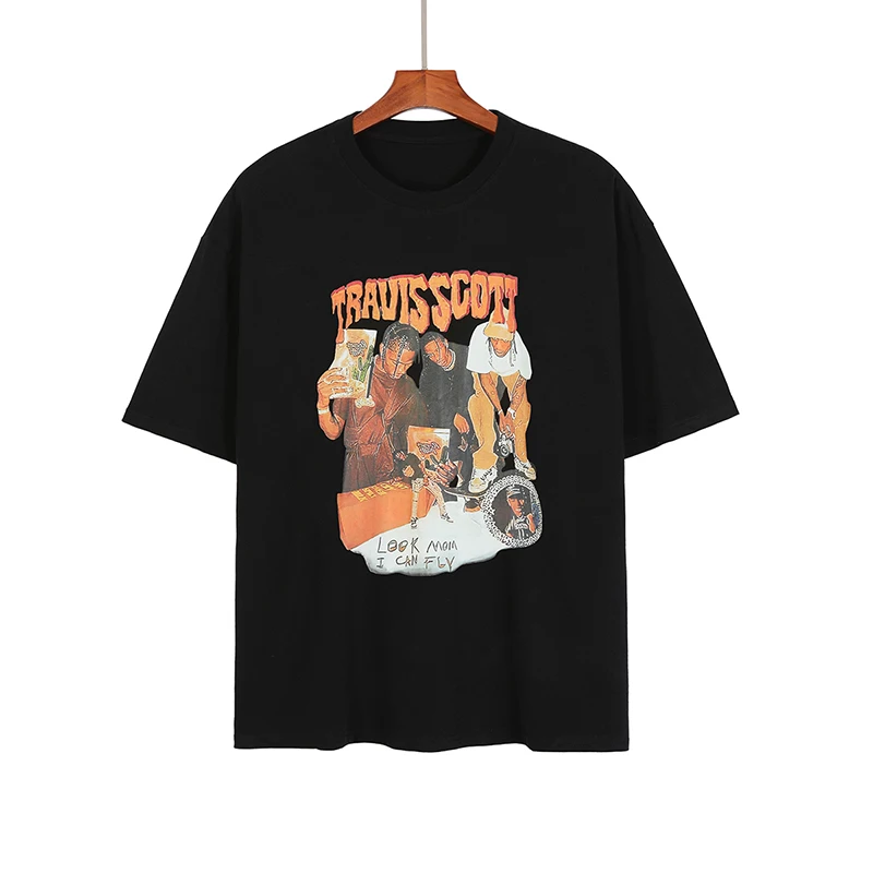 Streetwear Cotton Tees Loose Short Sleeve Top Travis Scott Hip Hop Singer Print White Black Summer Tshirts for Male and Female
Streetwear Cotton Tees Loose Short Sleeve Top Travis Scott Hip Hop Singer Print White Black Summer Tshirts for Male and Female