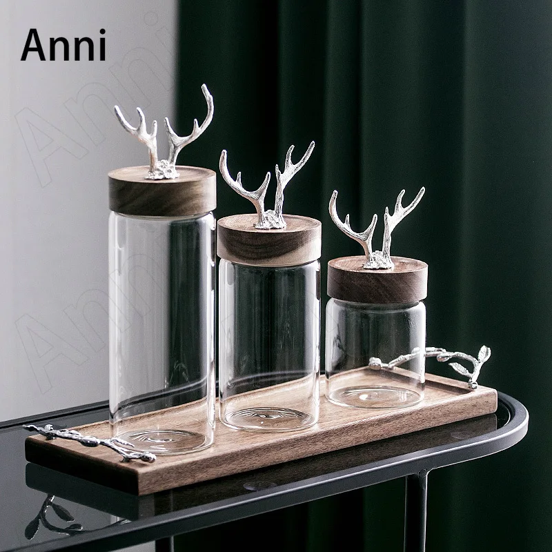 Creativity Glass Antlers Storage Jars Nordic Dried Fruit Snacks Sealed Jar with Solid Wood Cover Grain Dispenser Home Decoration
Creativity Glass Antlers Storage Jars Nordic Dried Fruit Snacks Sealed Jar with Solid Wood Cover Grain Dispenser Home Decoration