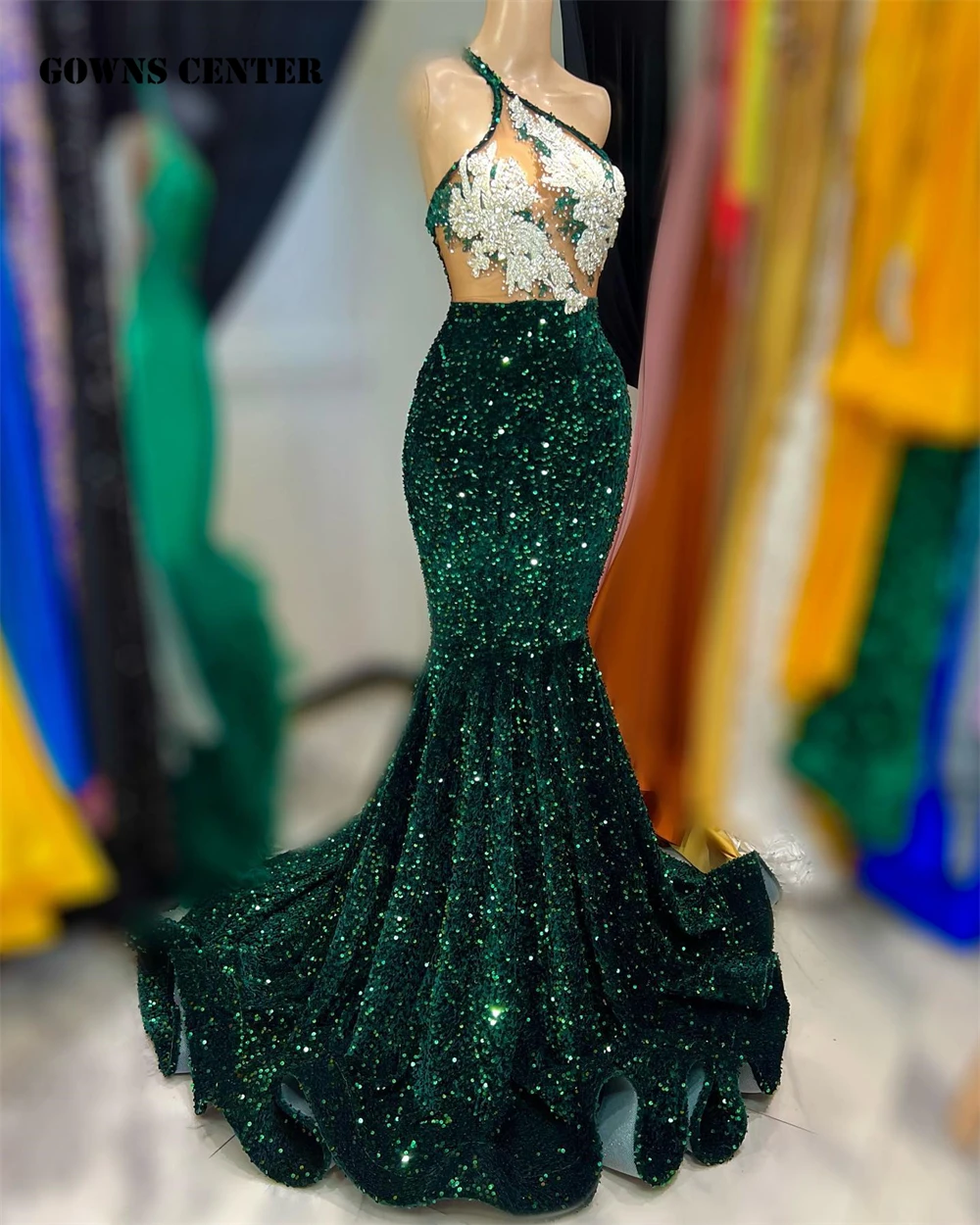 Dark Green Sequin One Shoulder Prom Dress Party Evening Elegant Luxury Celebrity White Beaded Appliques Formal Occasion Dresses
Dark Green Sequin One Shoulder Prom Dress Party Evening Elegant Luxury Celebrity White Beaded Appliques Formal Occasion Dresses
