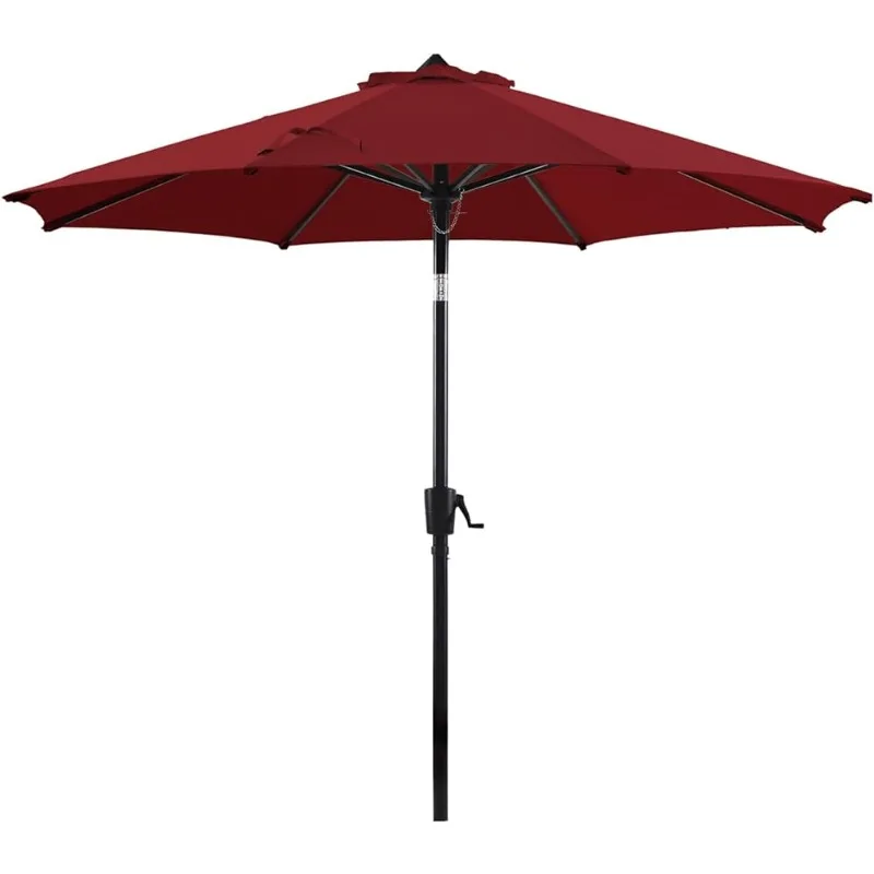 

36 Month Fade Resistance Olefin Canopy, Market Center Umbrellas with 8 Strudy Ribs & Push Button Tilt for Garden, Lawn & Pool
