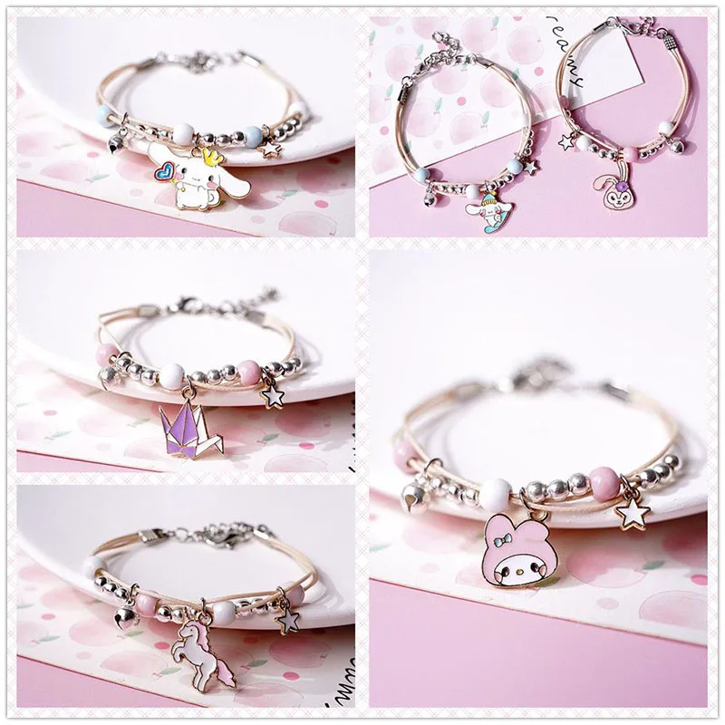 Kawaii Sanrio Hello Kittys Cinnamoroll Kuromi My Melody Cute Couple Bell Bracelet Girls Anime Figure Gift Kids Creative Toys
Kawaii Sanrio Hello Kittys Cinnamoroll Kuromi My Melody Cute Couple Bell Bracelet Girls Anime Figure Gift Kids Creative Toys