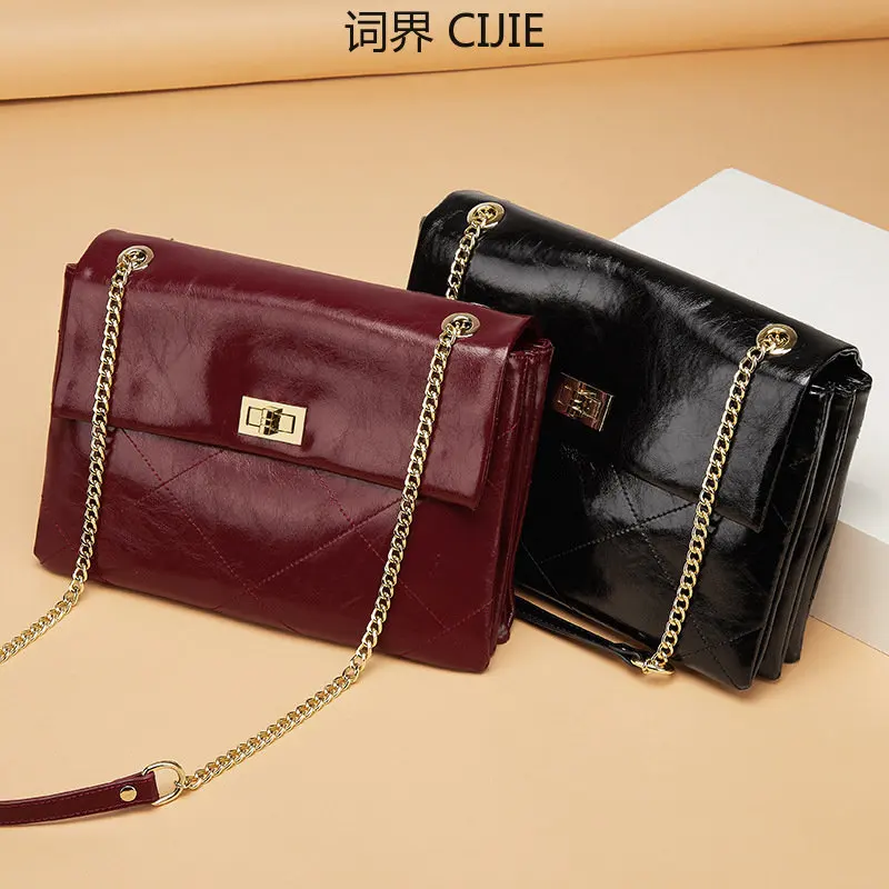 CIJIE Genuine Leather Fashion Simple Large Capacity Messenger Bag Shoulder Messenger Rhombus Chain Women's Bag
CIJIE Genuine Leather Fashion Simple Large Capacity Messenger Bag Shoulder Messenger Rhombus Chain Women's Bag