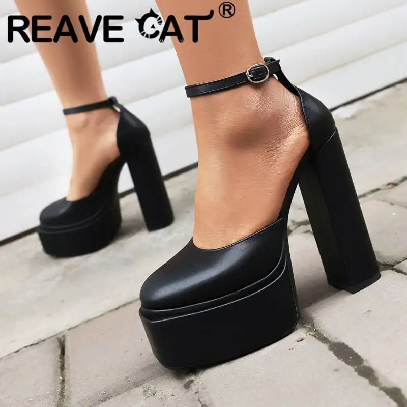 Женские туфли на массивном каблуке REAVE CAT, туфли-лодочки с круглым носком на платформе 14,5 см, привлекательные свадебные туфли с ремешком и пр...
Женские туфли на массивном каблуке REAVE CAT, туфли-лодочки с круглым носком на платформе 14,5 см, привлекательные свадебные туфли с ремешком и пр...