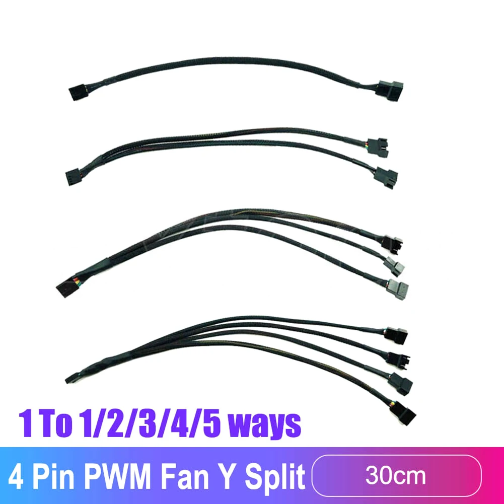 4 Pin PWM Fan Cable 1 To 2 Ways Splitter Sleeved Extension Extender Cable Motherboard Fan 4Pin PWM Extension Fan Cable
4 Pin PWM Fan Cable 1 To 2 Ways Splitter Sleeved Extension Extender Cable Motherboard Fan 4Pin PWM Extension Fan Cable