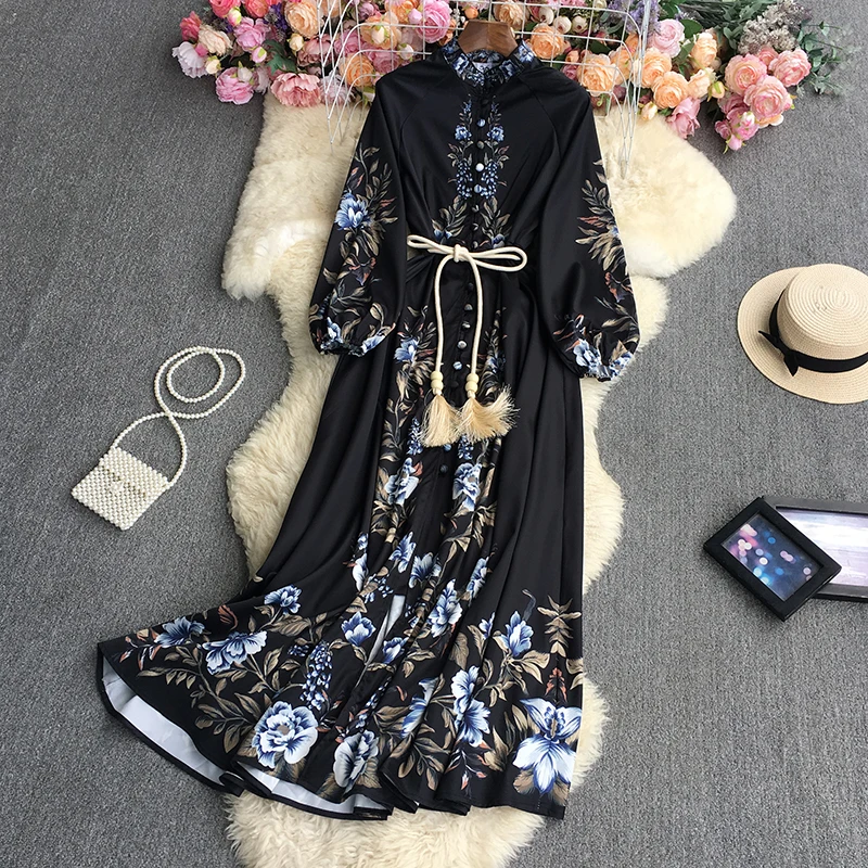 Arabic Style O Neck Single-breasted Long Sleeved A-line Maxi Long Autumn Dress with Sashes
Arabic Style O Neck Single-breasted Long Sleeved A-line Maxi Long Autumn Dress with Sashes