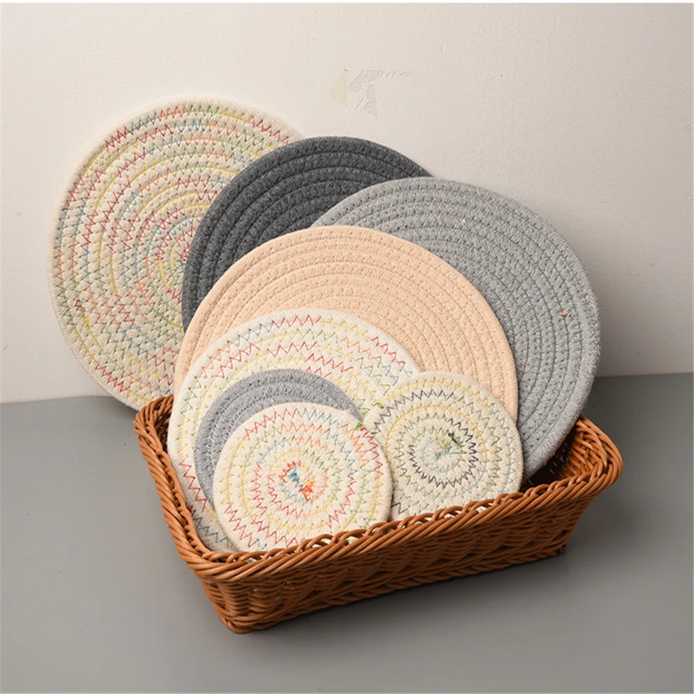 Braided Insulation Table Mats Coasters Cotton Rope Handmade Round Placemats Dish Pad Kitchen Supplies Kitchen Accessories
Braided Insulation Table Mats Coasters Cotton Rope Handmade Round Placemats Dish Pad Kitchen Supplies Kitchen Accessories