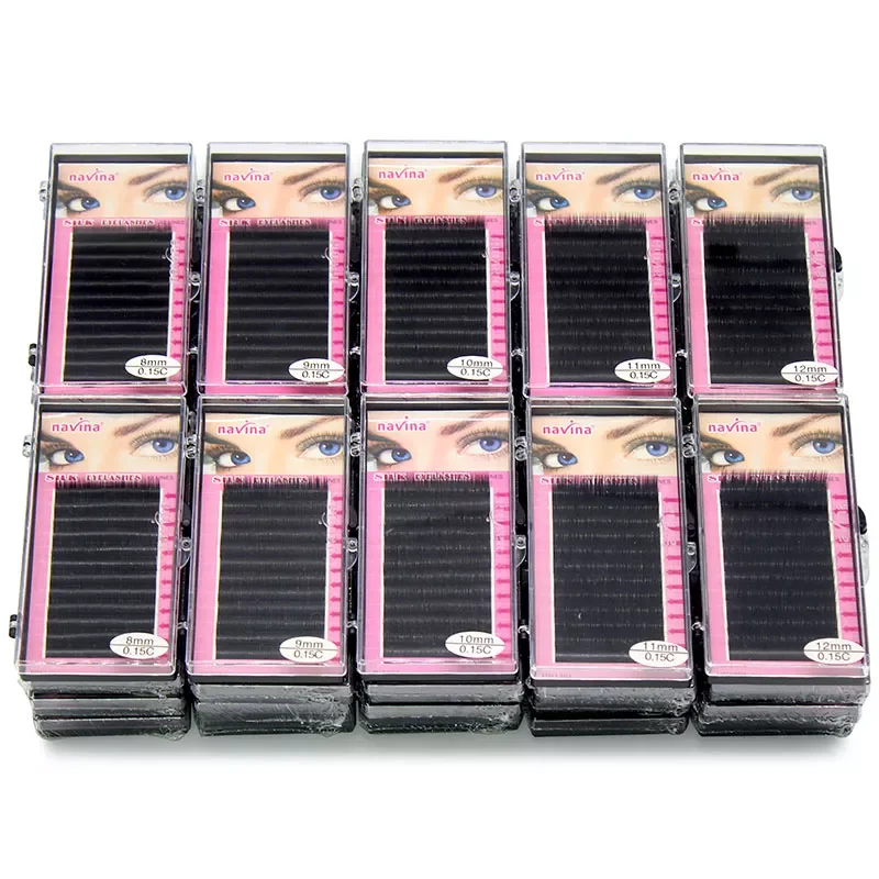 Navina 40cases Professional Individual Mink Eyelash Extension Natural Long Black Soft silk Eyelashes Makeup Eye lashes Cilia
Navina 40cases Professional Individual Mink Eyelash Extension Natural Long Black Soft silk Eyelashes Makeup Eye lashes Cilia
