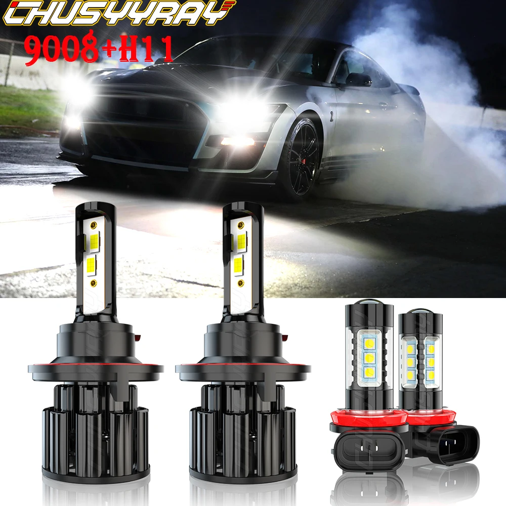 CHUSYYRAY Car Lights Compatible For Ford Mustang 2005-2012 H13+H11 LED Headlights High Low Beam Fog Bulbs Car Accsesories
CHUSYYRAY Car Lights Compatible For Ford Mustang 2005-2012 H13+H11 LED Headlights High Low Beam Fog Bulbs Car Accsesories
