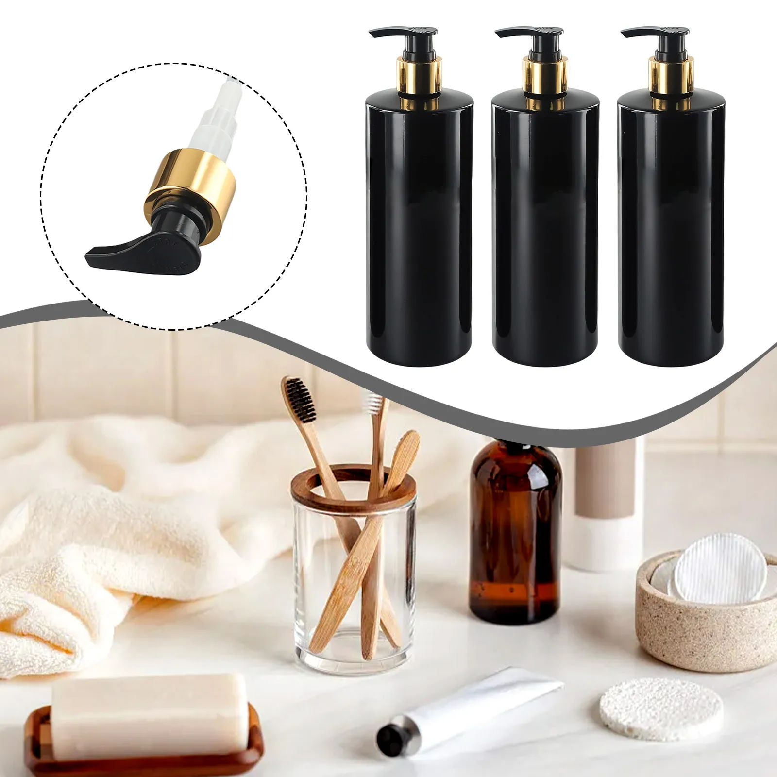Press Box Empty Pump Bottles Kitchen Skincare Bathroom Household Products 21 X 6 X 6 Cm 3 Pcs Black Durable PET Safety
Press Box Empty Pump Bottles Kitchen Skincare Bathroom Household Products 21 X 6 X 6 Cm 3 Pcs Black Durable PET Safety