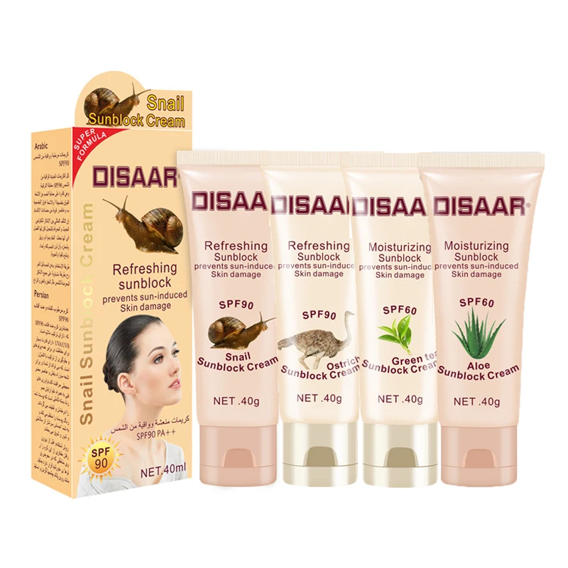 12PCS Snail Sunscreen Cream Protector Facial Body Solar Sunblock SPF90 Isolation UV Prevent Sunburn Whitening Lotion Wholesale
12PCS Snail Sunscreen Cream Protector Facial Body Solar Sunblock SPF90 Isolation UV Prevent Sunburn Whitening Lotion Wholesale