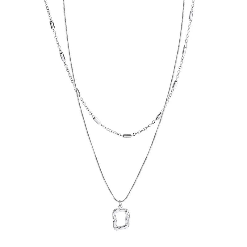 Geometric Double Titanium Necklace Femininity Long Tassel Pendant Luxury Fashion High Sense Clavicle Chain 
Geometric Double Titanium Necklace Femininity Long Tassel Pendant Luxury Fashion High Sense Clavicle Chain