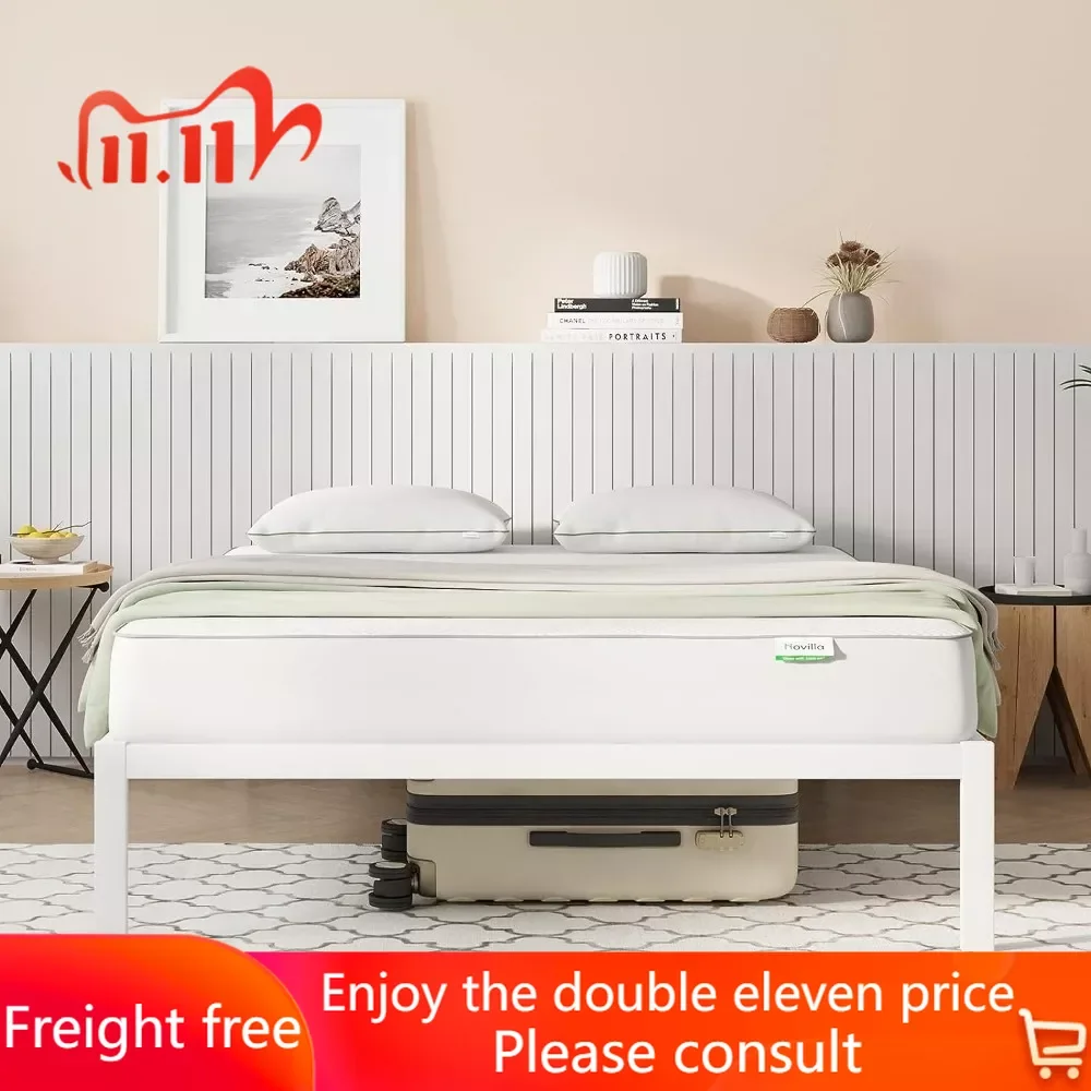 Metal Platform Bed Frame, Wood Slat Support, No Box Spring Needed, Easy Assembly, White, Full
Metal Platform Bed Frame, Wood Slat Support, No Box Spring Needed, Easy Assembly, White, Full