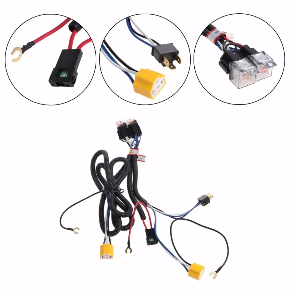 H4 Headlight Fix Dim Light Relay Wiring Harness System 2 Headlamp Light Bulb High Quality
H4 Headlight Fix Dim Light Relay Wiring Harness System 2 Headlamp Light Bulb High Quality