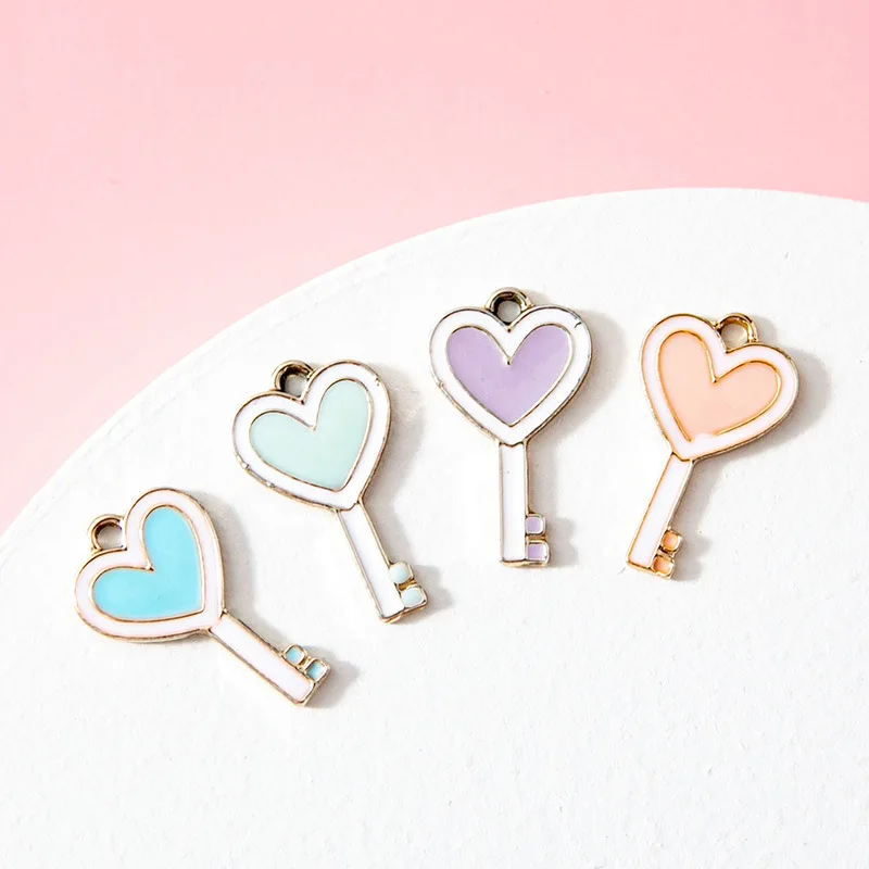 10Pcs Silver Plated Enamel Heart Key Charm for Jewerly Making Bracelet Findings Pendant Necklace Earrings Accessories Craft DIY
10Pcs Silver Plated Enamel Heart Key Charm for Jewerly Making Bracelet Findings Pendant Necklace Earrings Accessories Craft DIY
