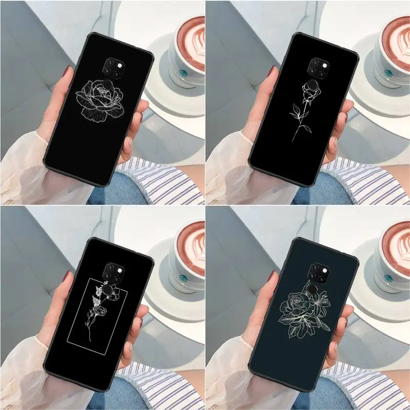 

Art Abstract Lines Phone Case For Huawei G7 G8 P7 P8 P9 P10 P20 P30 P50 Lite Mini Pro P Smart Plus Coves