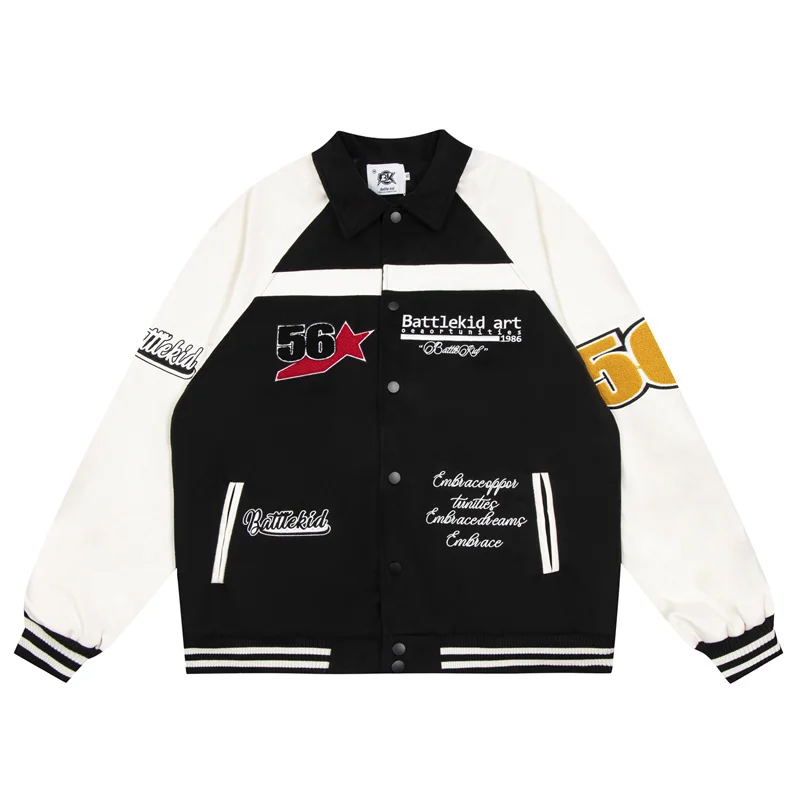 2022 College Motorcycle Jacket Letter Embroidery Varsity Baseball Jackets Hip Hop Oversized Streetwear Men Couple Biker Coats
2022 College Motorcycle Jacket Letter Embroidery Varsity Baseball Jackets Hip Hop Oversized Streetwear Men Couple Biker Coats