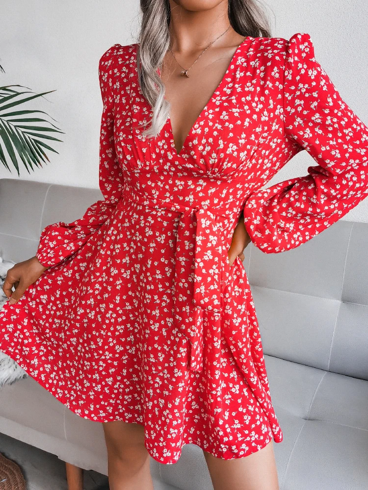 Women's Long Sleeve V Neck Printed Floral Sexy Mini Dress Female Spring Summer Fashion Elegant Vintage Office Lady Dresses
Women's Long Sleeve V Neck Printed Floral Sexy Mini Dress Female Spring Summer Fashion Elegant Vintage Office Lady Dresses