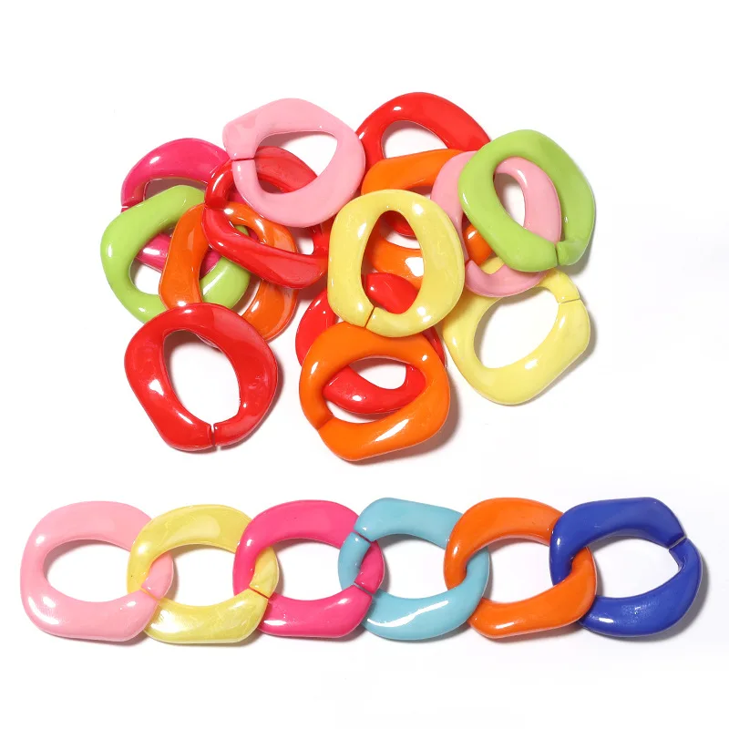 New 30pcs 33*31mm Acrylic Twisted Chains Assembled Parts Beads Highlight Solid Color Diy Jewelry Findings Accessories
New 30pcs 33*31mm Acrylic Twisted Chains Assembled Parts Beads Highlight Solid Color Diy Jewelry Findings Accessories