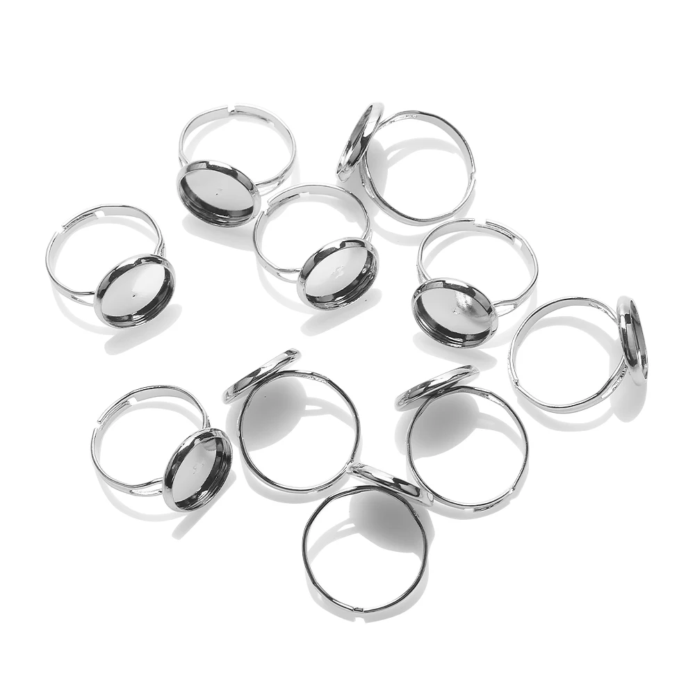 10Pcs/Lot Silver Gold Adjustable Blank Ring Base Fit 12mm Glass Cabochons Cameo Settings Tray DIY Jewelry Findings Making Rings
10Pcs/Lot Silver Gold Adjustable Blank Ring Base Fit 12mm Glass Cabochons Cameo Settings Tray DIY Jewelry Findings Making Rings