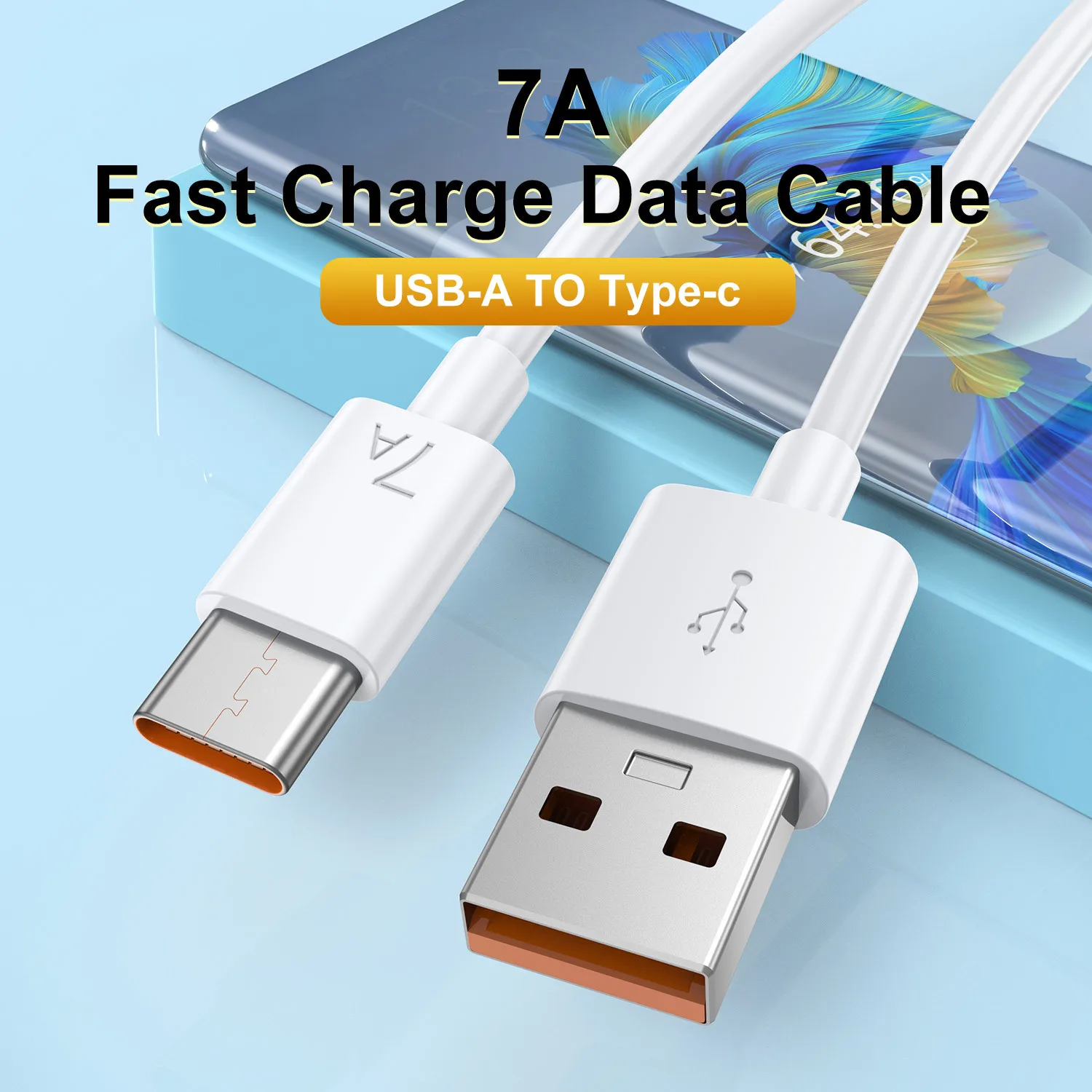 

Сверхбыстрый зарядный кабель 7A 100 Вт USB Type-C для Huawei P40 P30, шнур для быстрой зарядки и передачи данных для Xiaomi Mi 13 12 Pro Oneplus POCO Realme