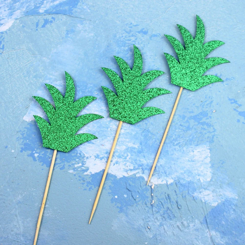 

30 Pcs Hawaiian Decor Cake Picks Decorate Luau Cupcake Topper Bamboo Tropical Cupcake Toppers