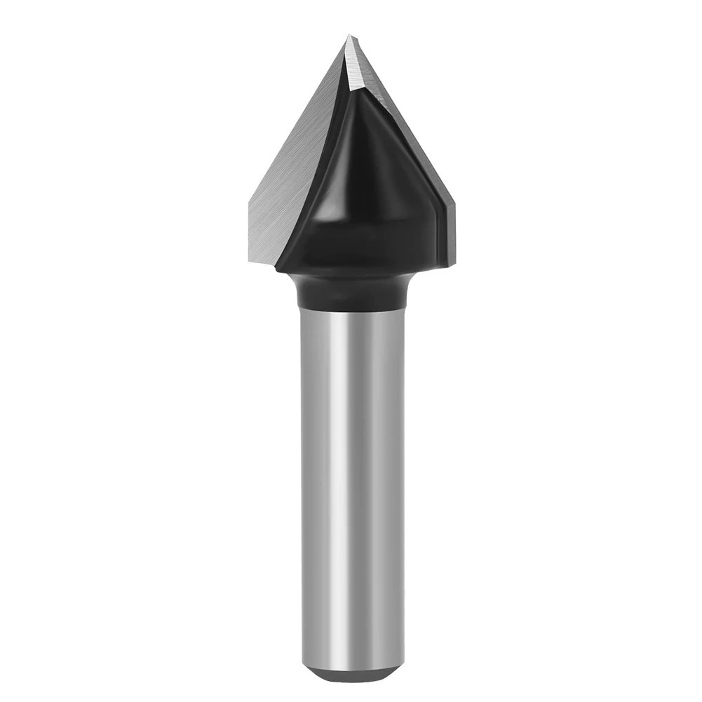 V Shape Router Bit 8mm Cleaning Double-edged 60Degree End Mill Flush Shank Solid Carbide Straight Tools Trimmer
V Shape Router Bit 8mm Cleaning Double-edged 60Degree End Mill Flush Shank Solid Carbide Straight Tools Trimmer