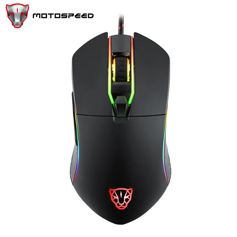 

Motospeed V30 Gaming Office Mouse Wried 3500 DPI Optical Sensor 6 Buttons RGB Backlit Driver Programming For Computer Laptop PC