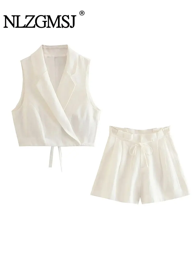 Nlzgmsj TRAF 2023 Woman 2 Pieces Sets Slim Blazer Vest Tops + High Waist Lace Up Shorts Summer Causal Elegant Commute Sets
Nlzgmsj TRAF 2023 Woman 2 Pieces Sets Slim Blazer Vest Tops + High Waist Lace Up Shorts Summer Causal Elegant Commute Sets