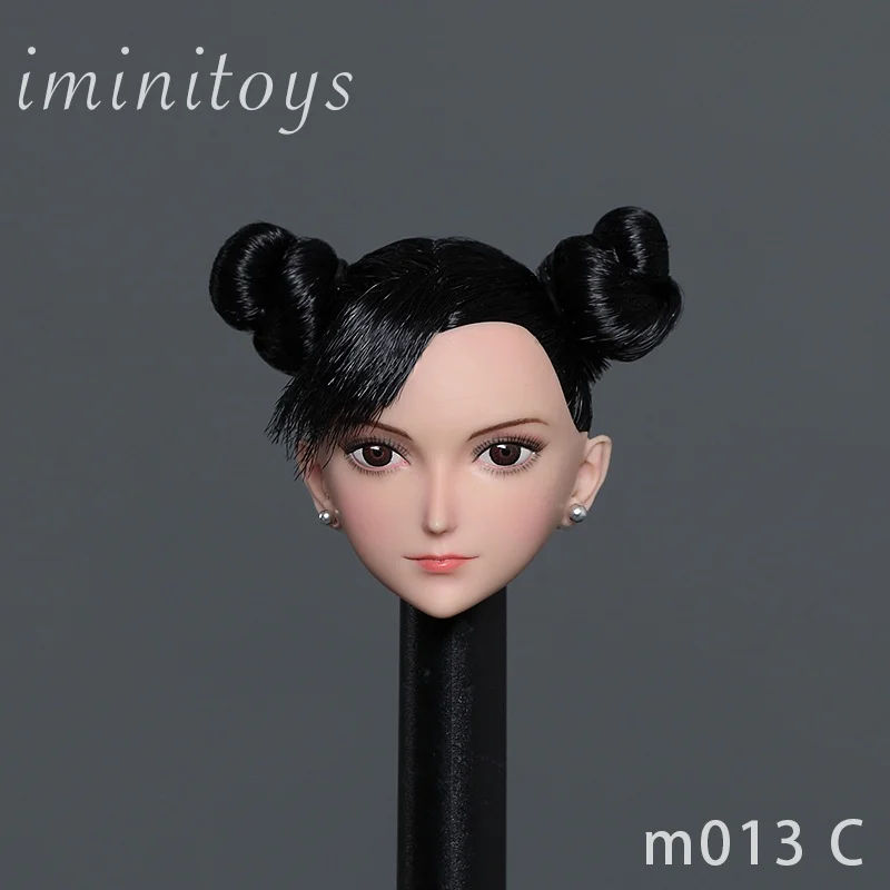 Iminitoys M013C 1/6 Girl Head Sculpt Hair with Cute Buns Earrings Head Carving for 12" Female Action Figure Pale Skin Body Dolls
Iminitoys M013C 1/6 Girl Head Sculpt Hair with Cute Buns Earrings Head Carving for 12" Female Action Figure Pale Skin Body Dolls