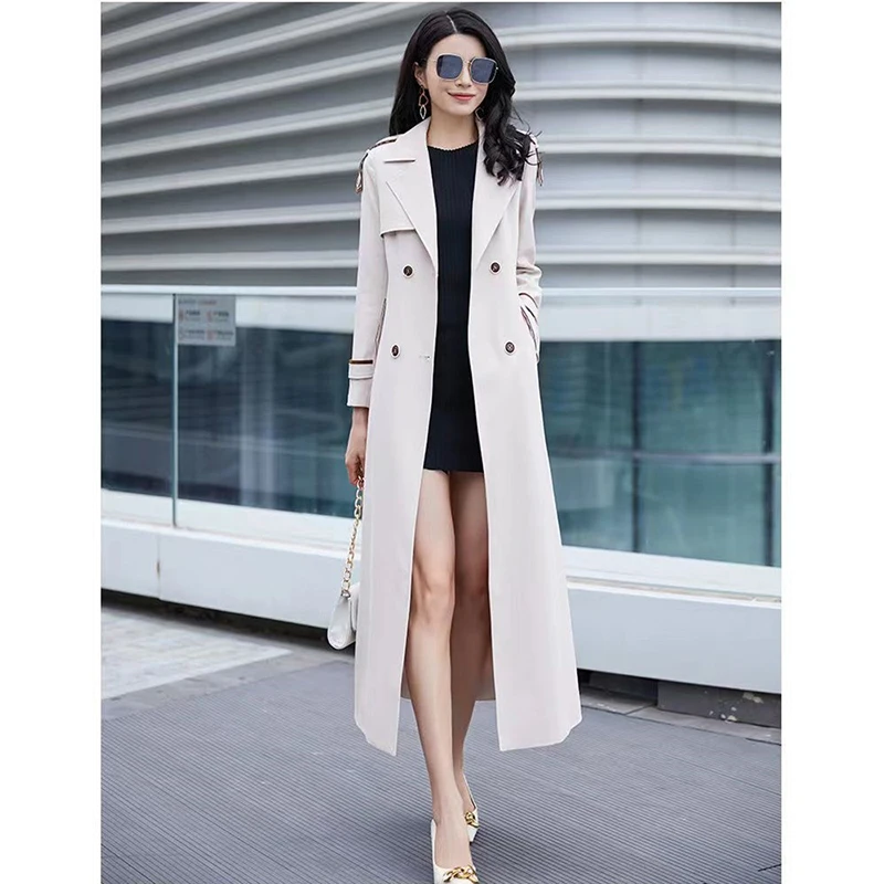 Off-white Female 2022 Spring New British Style Temperament Slim Fit Suit Collar Thin Knee-length Trench Coat
Off-white Female 2022 Spring New British Style Temperament Slim Fit Suit Collar Thin Knee-length Trench Coat