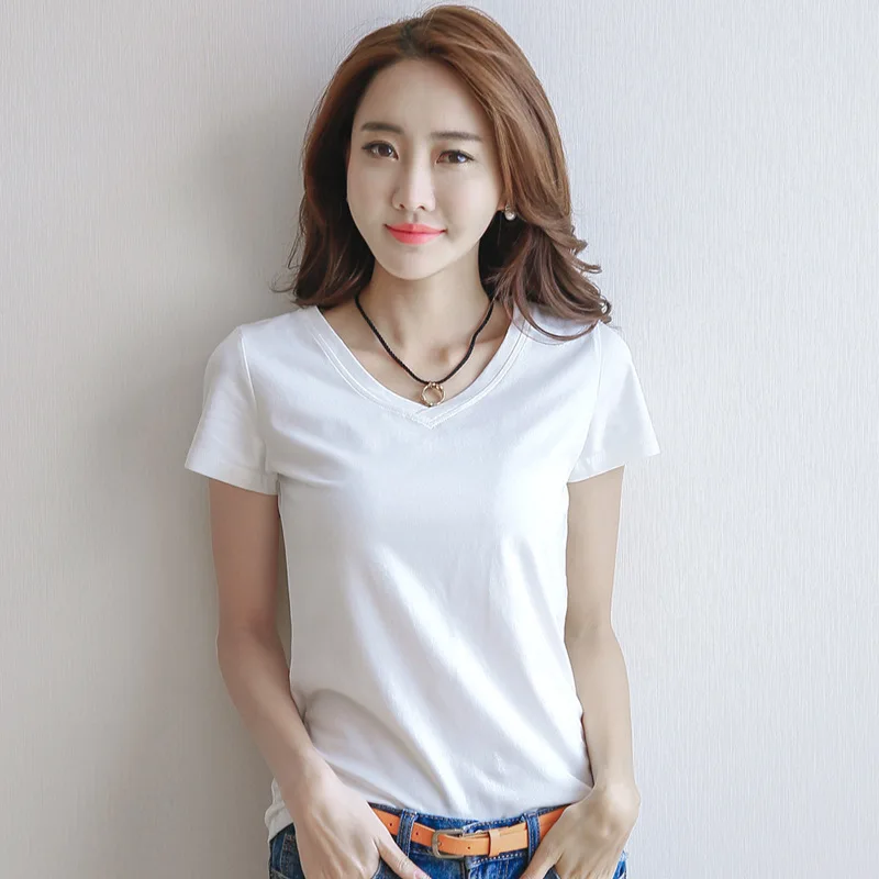 Short Sleeve T Shirt Women's Summer New Slim Cotton T Shirt Women's Round Collar Top Korea Full Matching Bottom Shirt
Short Sleeve T Shirt Women's Summer New Slim Cotton T Shirt Women's Round Collar Top Korea Full Matching Bottom Shirt