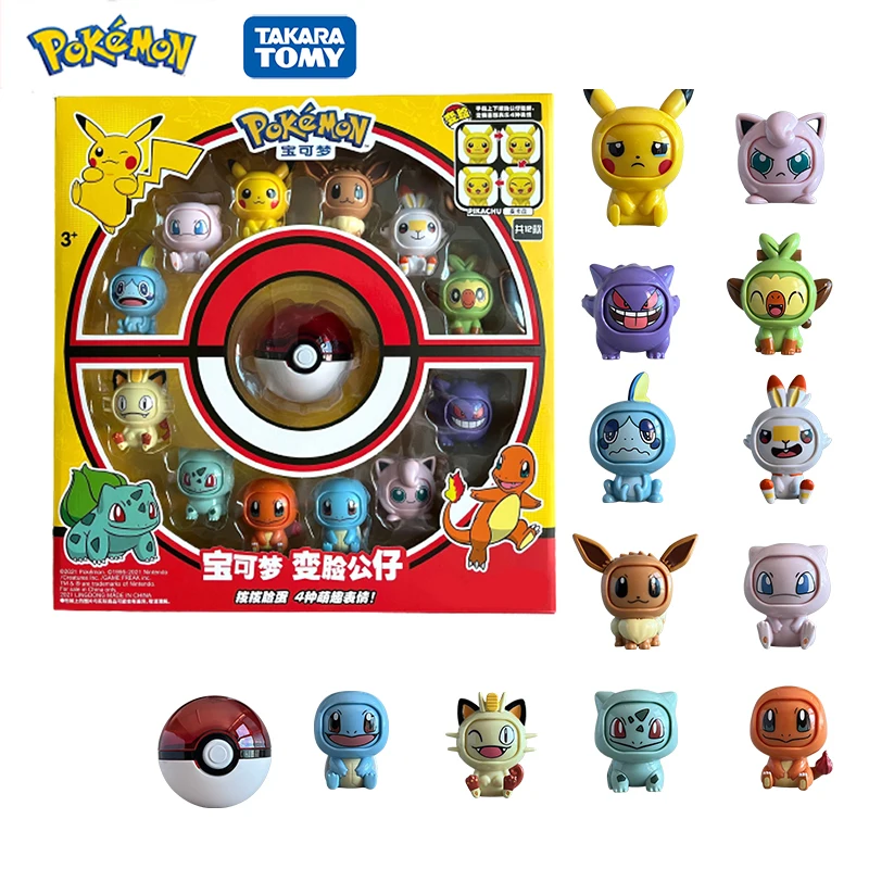 12pcs Set Genuine Anime New Pokemon Face Change Pikachu Pokeball Eevee Gengar Mewtwo Action Figure Model Face-changing Doll Toys
12pcs Set Genuine Anime New Pokemon Face Change Pikachu Pokeball Eevee Gengar Mewtwo Action Figure Model Face-changing Doll Toys