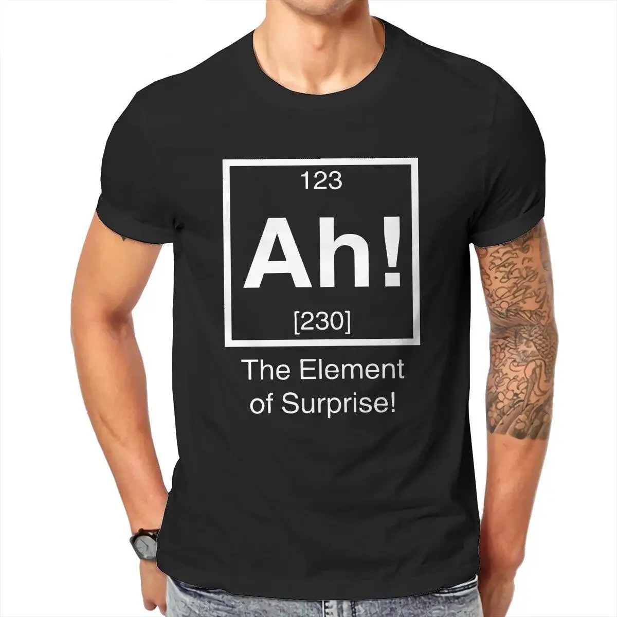 Ah! The Element of Surprise Science T-Shirts for Men Chemistry Fashion Pure Cotton Tee Shirt T Shirts Birthday Present Clothes
Ah! The Element of Surprise Science T-Shirts for Men Chemistry Fashion Pure Cotton Tee Shirt T Shirts Birthday Present Clothes