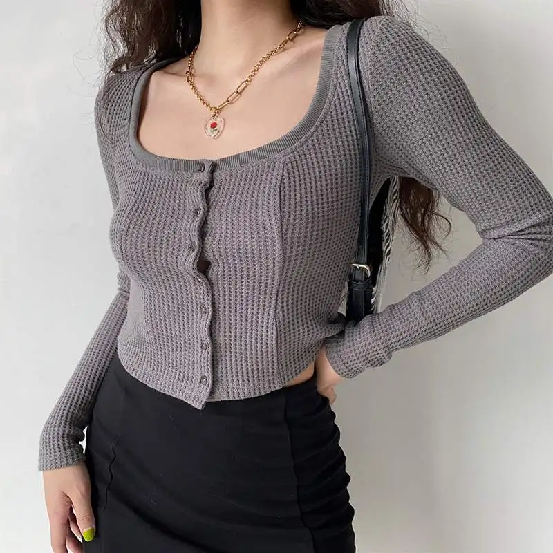 Chemise Shirt Top Women Tops Casual Long Sleeve Button Blouse 2022 VONDA Femme Square Collar Sexy Knitting Cardigan Oversize
Chemise Shirt Top Women Tops Casual Long Sleeve Button Blouse 2022 VONDA Femme Square Collar Sexy Knitting Cardigan Oversize