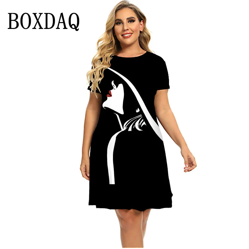 6XL Plus Size Dresses Summer Short Sleeve Loose Dress Women Abstract 3D Printed Pattern Painting Dress Street Fashion Clothing
6XL Plus Size Dresses Summer Short Sleeve Loose Dress Women Abstract 3D Printed Pattern Painting Dress Street Fashion Clothing