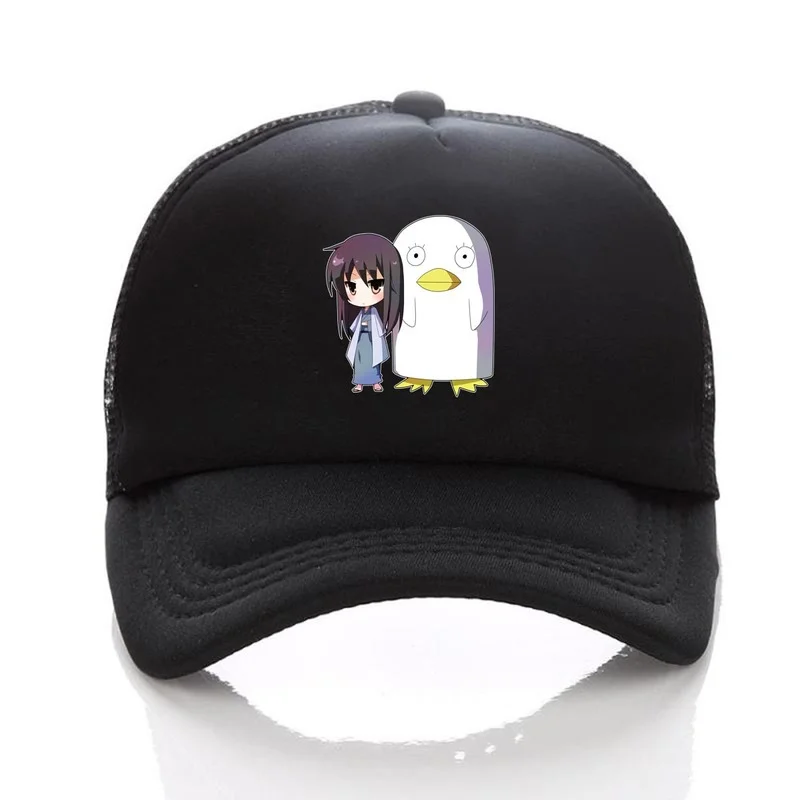 

Женская Кепка из аниме GINTAMA, шляпы для женщин, черная летняя сетчатая Кепка с защитой от солнца, повседневные бейсболки с мультяшным рисунком для девушек и студентов, подарок