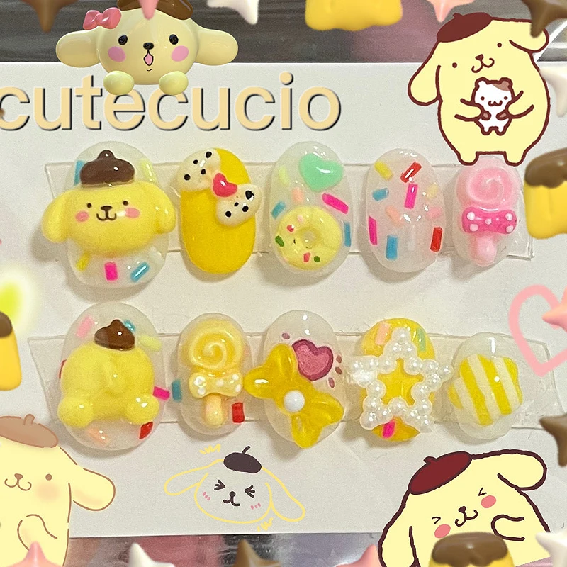 Sanrioed Pompom Purins Cartoon Kawaii Short Fake Nail Stickers Summer Yellow Girl Heart Small Fresh Reusable Nail Stickers
Sanrioed Pompom Purins Cartoon Kawaii Short Fake Nail Stickers Summer Yellow Girl Heart Small Fresh Reusable Nail Stickers