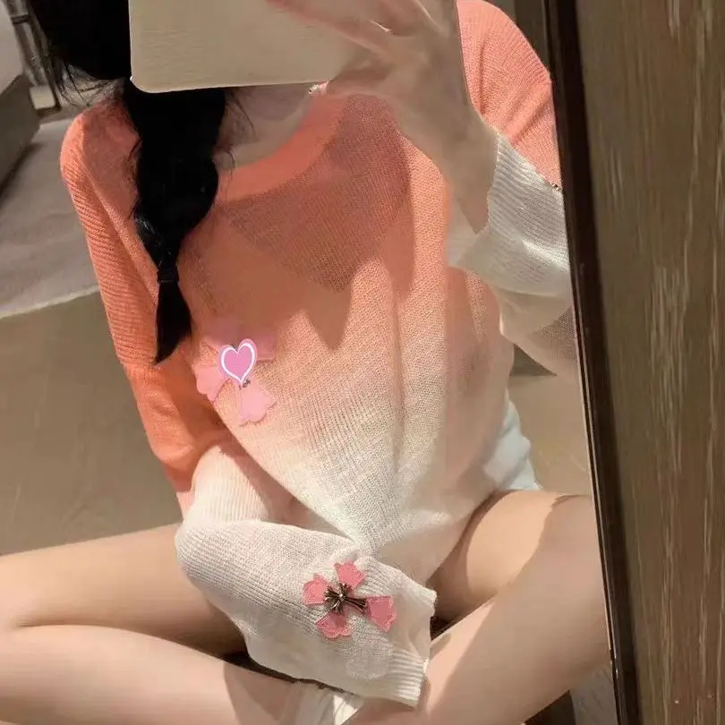 TB BROWIN Women Summer Cardigan UV Production Outerwear Outerwear Knitted Jacket Thin Korean Design Pullover Top
TB BROWIN Women Summer Cardigan UV Production Outerwear Outerwear Knitted Jacket Thin Korean Design Pullover Top