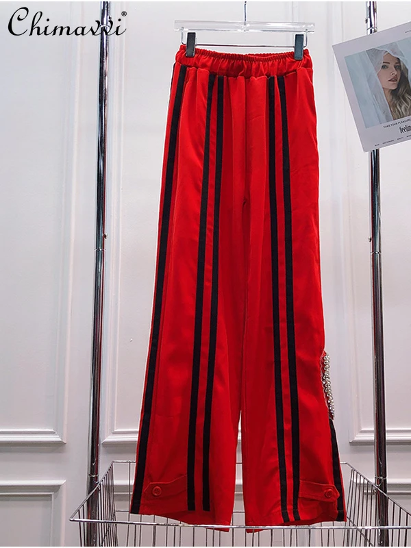 European Style Designer 2022 Summer New Ladies Fashion Casual Striped Trousers Women Beaded Love Slimming Versatile Simple Pants
European Style Designer 2022 Summer New Ladies Fashion Casual Striped Trousers Women Beaded Love Slimming Versatile Simple Pants