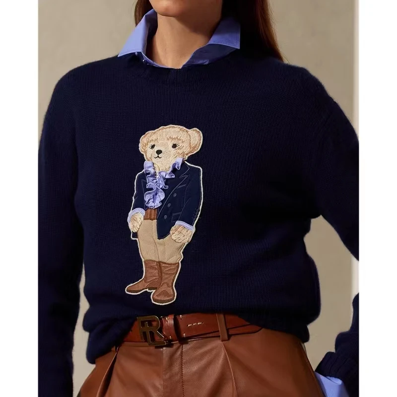 Wimen's Classic Cartoon Bear Embroidery Sweater Fashion New Casual Knit Pullover Vintage Solid Unisex Streetwear Knit Sweater
Wimen's Classic Cartoon Bear Embroidery Sweater Fashion New Casual Knit Pullover Vintage Solid Unisex Streetwear Knit Sweater