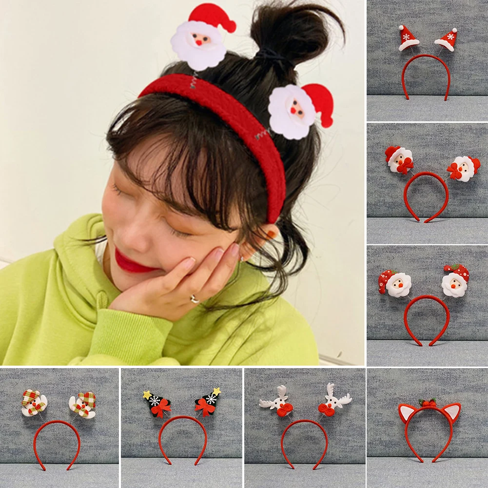 

Christmas Headbands for Children Santa Elk Antlers Baby Headband Kids Cartoon Snowman Bow Hairband 2023 Hair Accessories