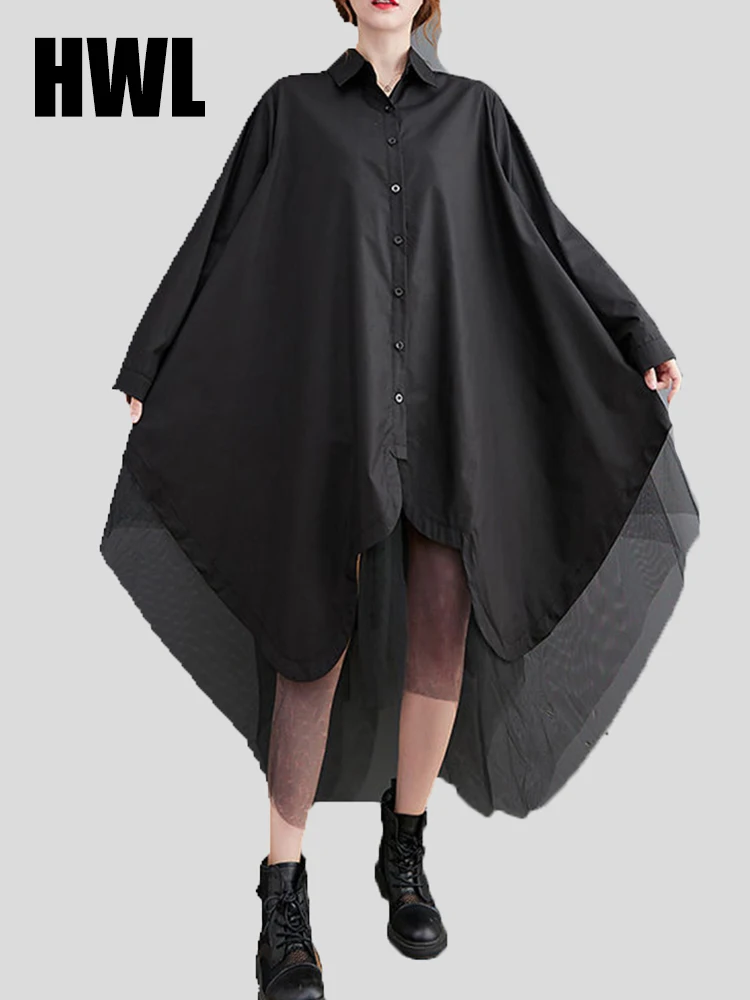New Fake Two Splice Harajuku Dresses for Women Irregular Gauze Long Sleeves Mid Dress Female Single-breasted Shirt Long Dress
New Fake Two Splice Harajuku Dresses for Women Irregular Gauze Long Sleeves Mid Dress Female Single-breasted Shirt Long Dress