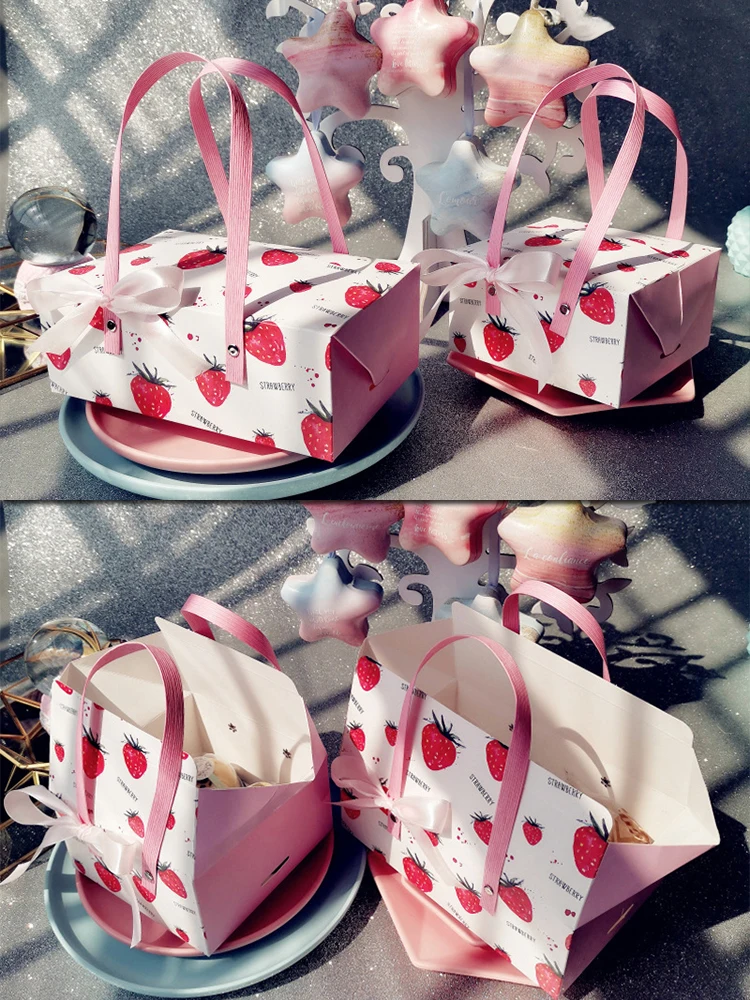 1pc Strawberry Printed Protable Paper Box With Handle Chocolate Candy Packaging Birthday Party New Year Gift Decoration Handbag
1pc Strawberry Printed Protable Paper Box With Handle Chocolate Candy Packaging Birthday Party New Year Gift Decoration Handbag
