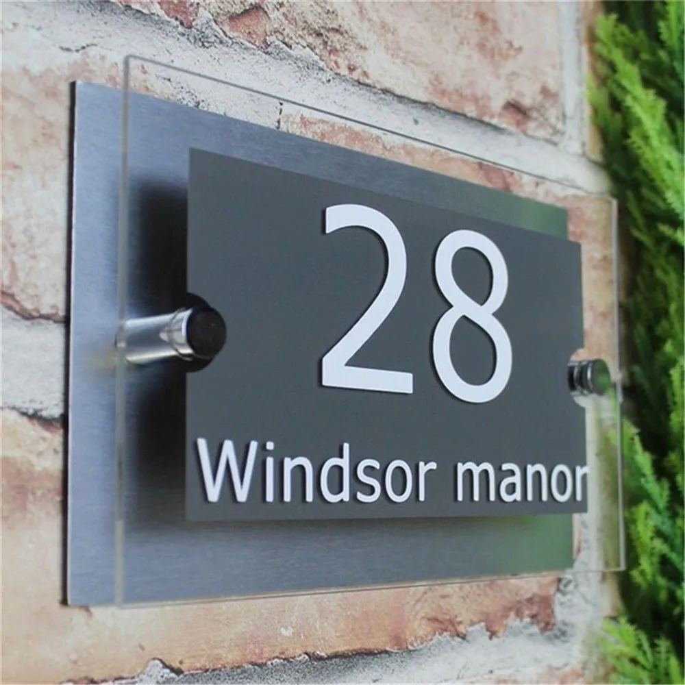 

Индивидуальный номерная табличка для дома акриловый современный домашний адрес дверной номер дверные знаки именные таблички номерной зна...