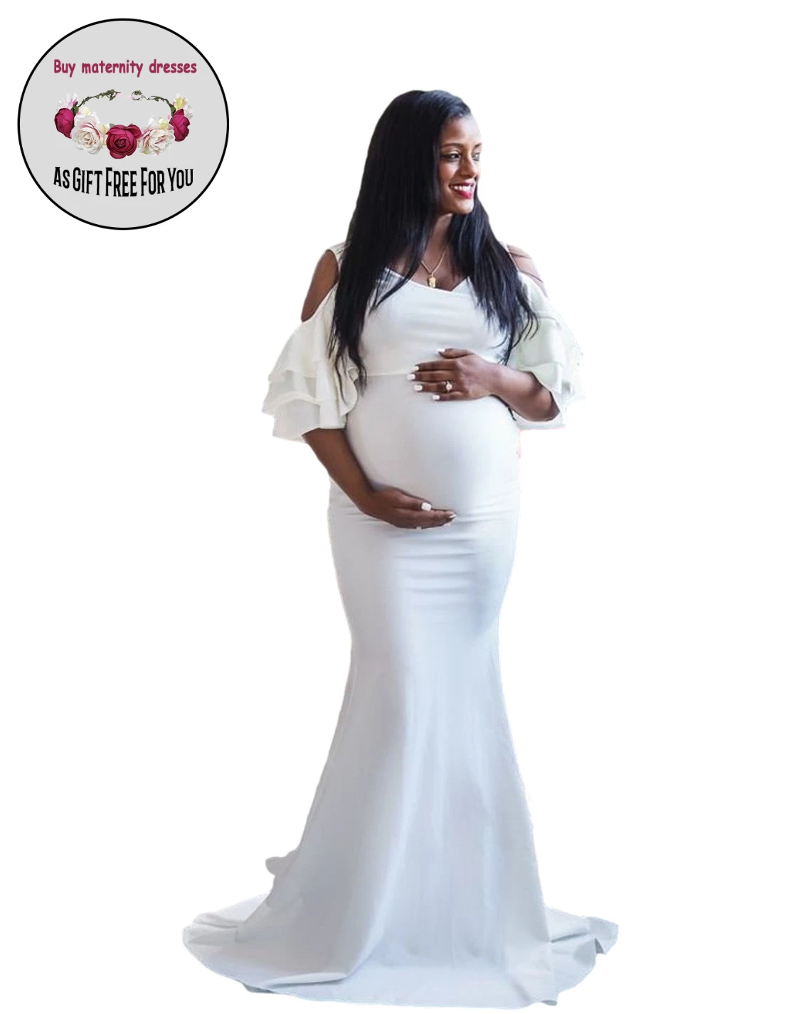 Women Fashion Deep V-neck Pregnants Dress Short Sleeve Ruffles Solid Dress Maternity Photography Props
Women Fashion Deep V-neck Pregnants Dress Short Sleeve Ruffles Solid Dress Maternity Photography Props